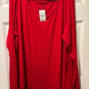 Ashley Stewart Radiant Red Long Sleeve Top